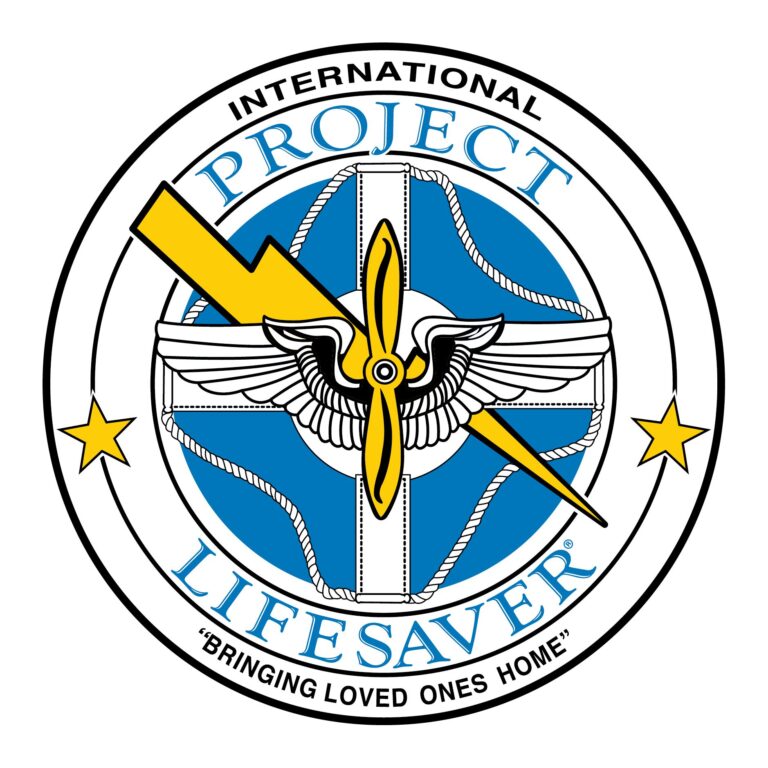 Project Lifesaver International logo with propeller, wings and lightening bolt